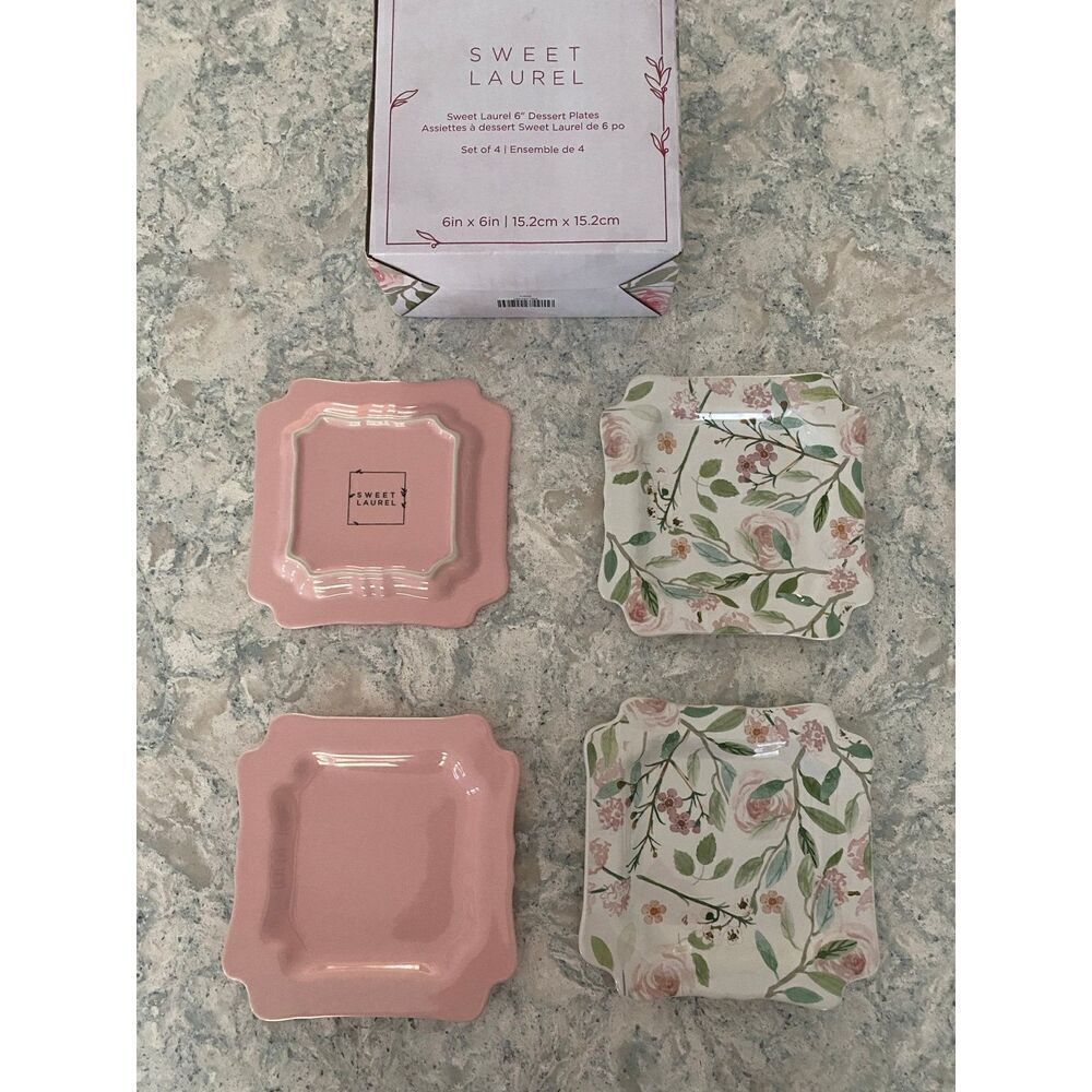 Sweet Laurel 6” Floral Ceramic Desert Plates